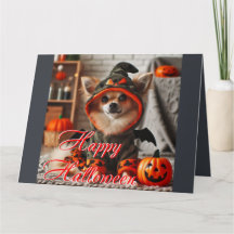 Card Halloween a little dog