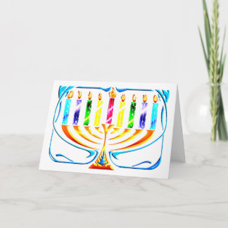 Card: Hanukkah Menorah - Chanukah Menorah Holiday Card