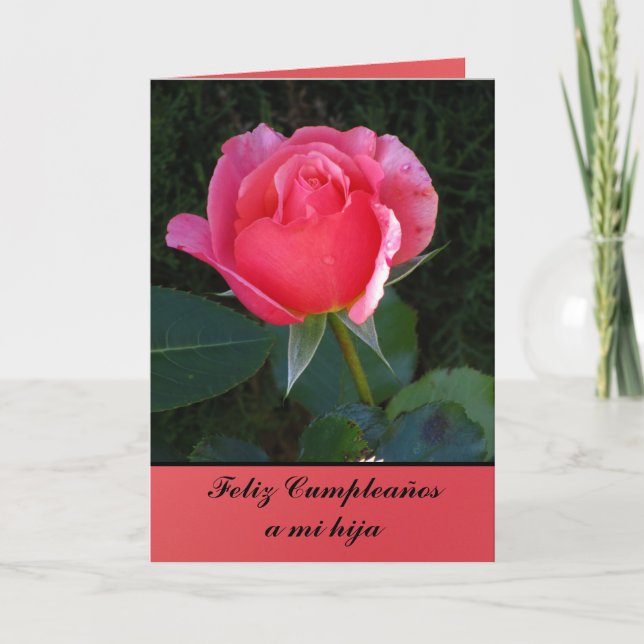 Card - Happy Cumpleaños a mi hija - Pink (Front)