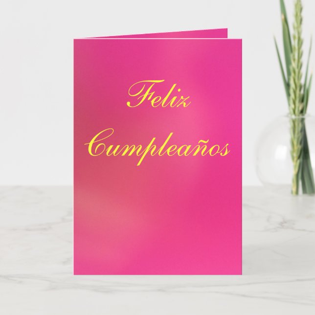 Card - Happy Cumpleaños - Rosa (Front)