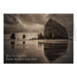 Card: Haystack Rock And Needles Toned