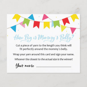 CARD How big is Mommy's Belly? Baby Shower Game