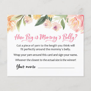 CARD How big is Mommy's Belly? Baby Shower Game