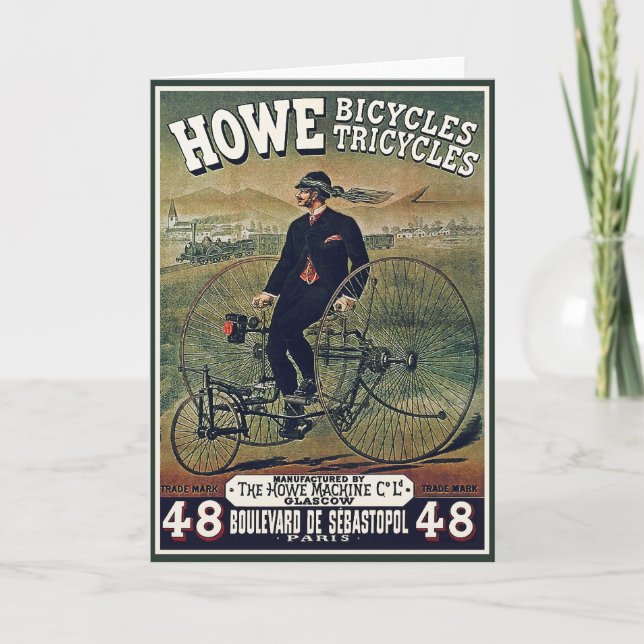 Card:  Howe Bicycles Tricycles Card (Front)