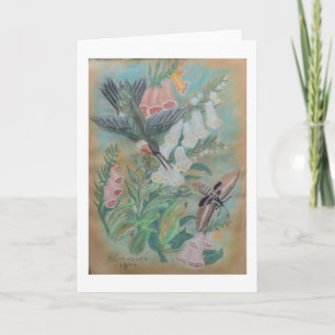 card - Hummingbird and Moth