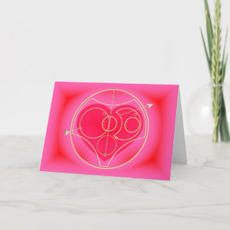 Card: I Love You - Pink Heart Holiday Card