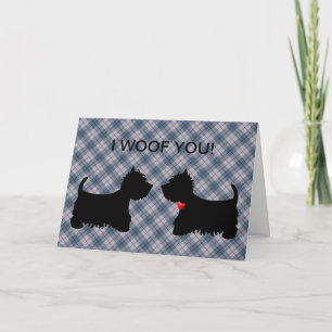 Card - I WOOF YOU! Two Scottie Dogs