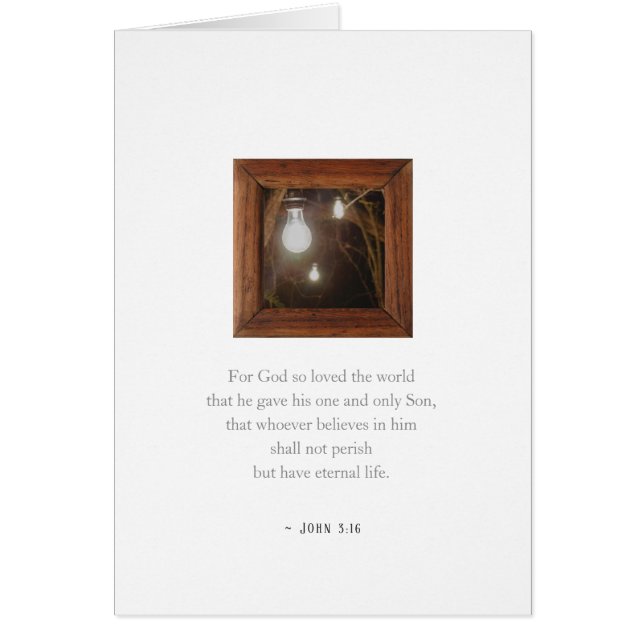 Card John 3:16 Verse Jesus Elegant Editable Christ (Front)