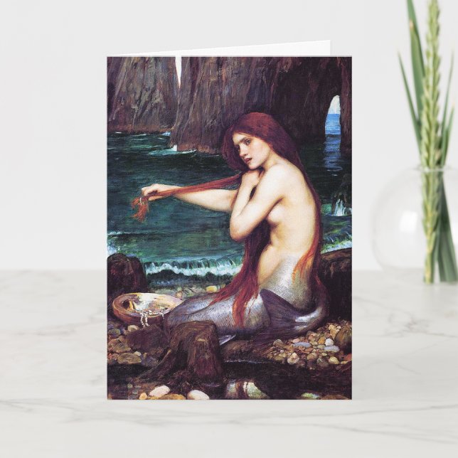 Card:  John Waterhouse - A Mermaid Card (Front)