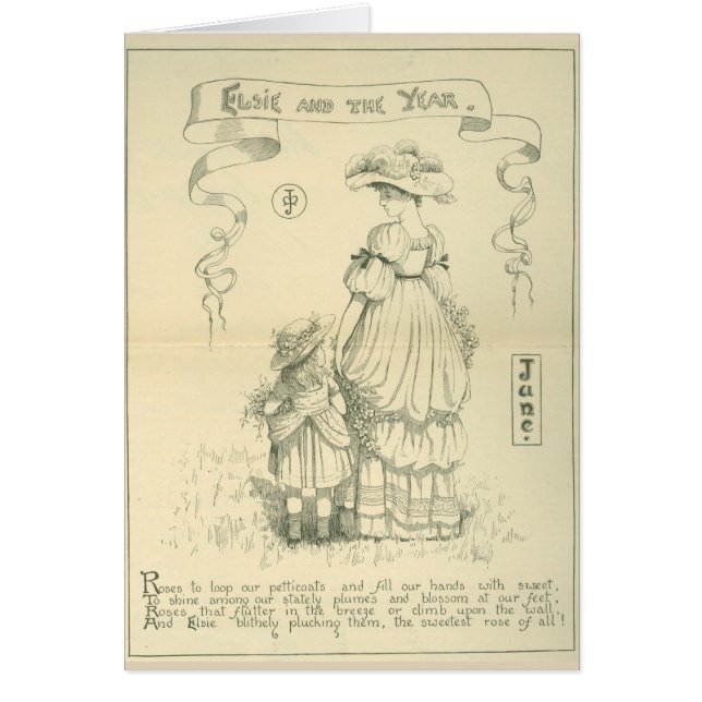 Card —June, poem, Victorian (Front)