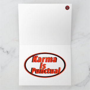 CARD: karma Is Punctual Print Novelty Thank You Card