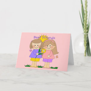 Card Kid's Two Best Friends Girls 2 Pink