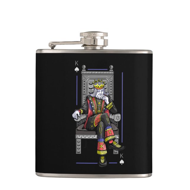 Card King Hip Flask (Front)