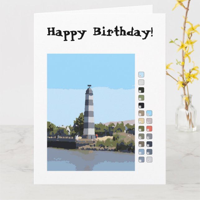Card – Lighthouse Paint by Number (Yellow Flower)