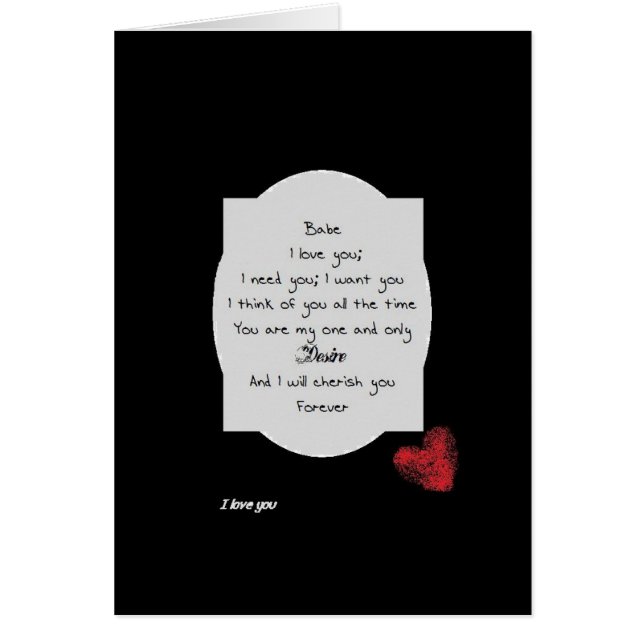 Card, love, romance, (Front)