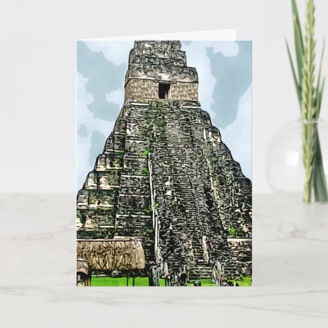 Card: Mayan Temple at Tikal, Guatemala Holiday Card (Front)