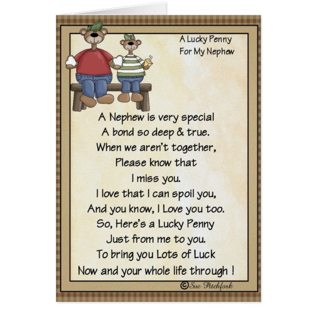 Card-Nephew-Lucky Penny-Glue Penny On (Front)