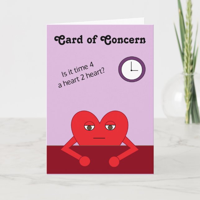 Card of Concern:  Lavender Blank Card (Front)