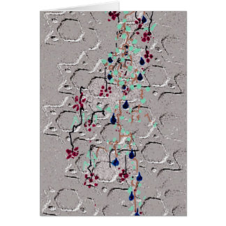 CARD OLD WALL WITH VINE