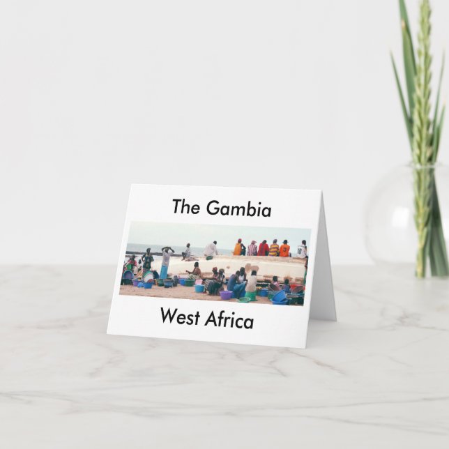 Card, "On the Beach, Gambia, West Africa" Card (Front)