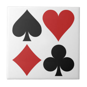 Card Player ceramic tile - all 4 suits