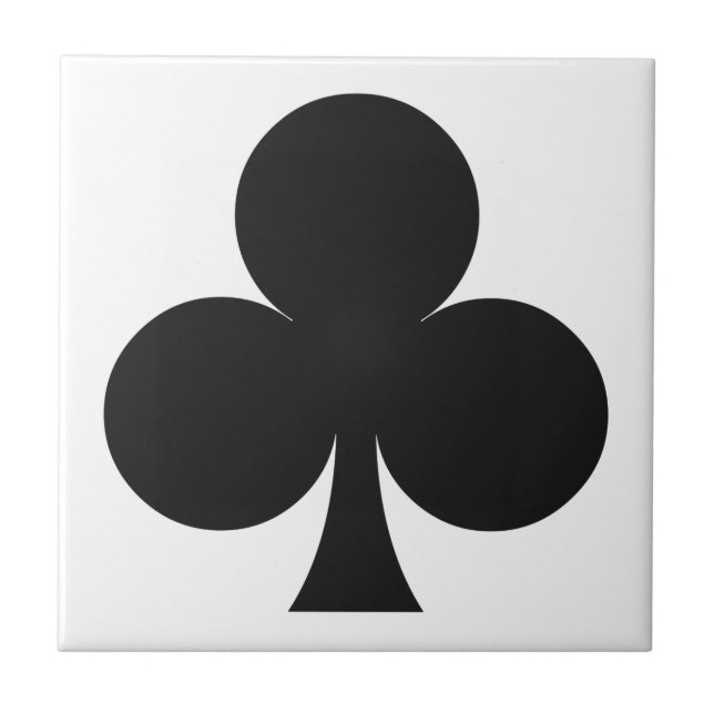 Card player ceramic tile - Club (Front)