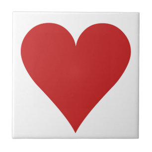 Card player ceramic tile - Heart