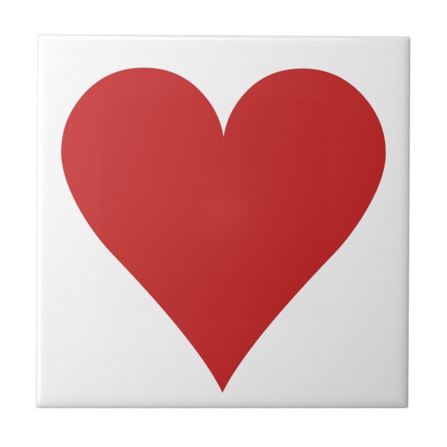 Card player ceramic tile - Heart (Front)