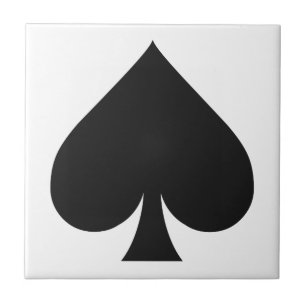 Card player ceramic tile - Spade