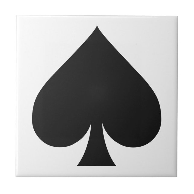 Card player ceramic tile - Spade (Front)
