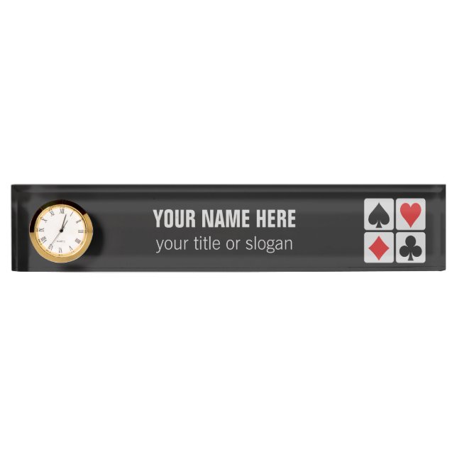 Card Player custom desk name plate (Front)