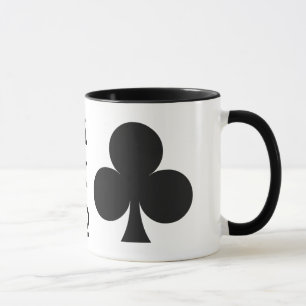 Card Player custom monogram mugs - Clubs
