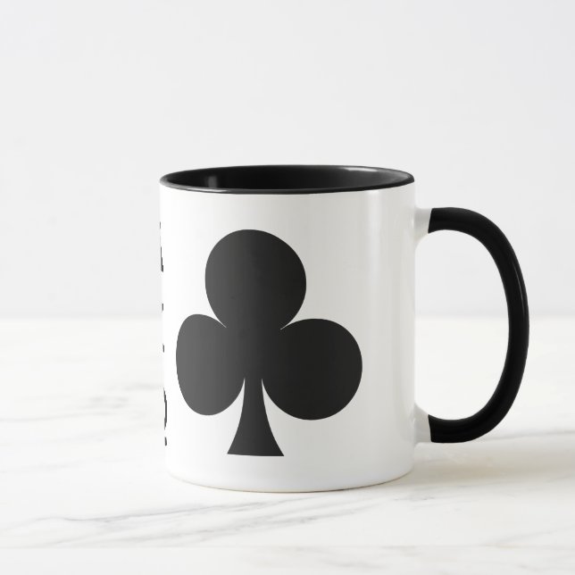 Card Player custom monogram mugs - Clubs (Right)