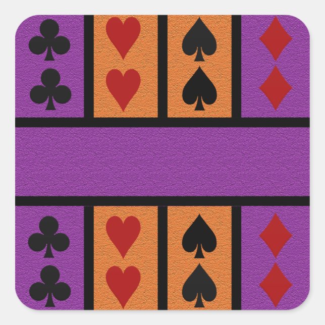 Card Player stickers, customize Square Sticker (Front)