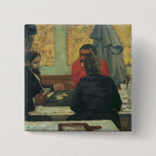 Card Players, 1883 2 Inch Square Button