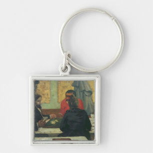 Card Players, 1883 Keychain