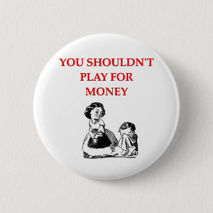 card players joke 2 inch round button