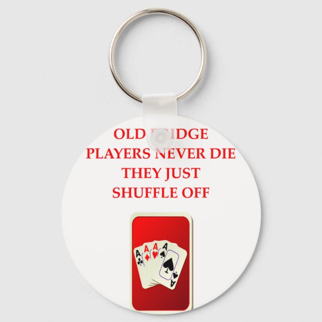 card players joke keychain (Front)