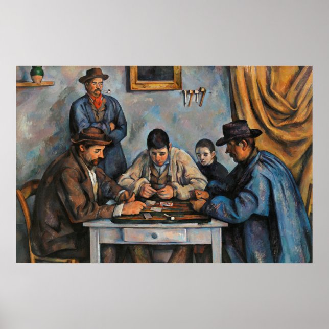 Card Players Paul Cezanne Painting Art Poster (Front)