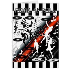 Card Rock 'n' Roll Retro Dance Party Time