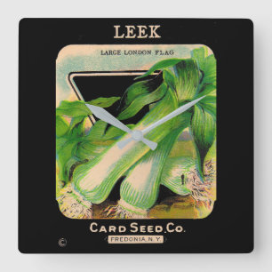 Card Seed Company envelope cover - leeks Square Wall Clock