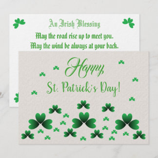 Card - Shamrocks & Irish Blessing