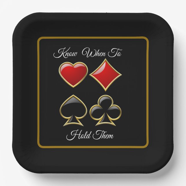 Card Shark Poker Party  Paper Plate (Front)
