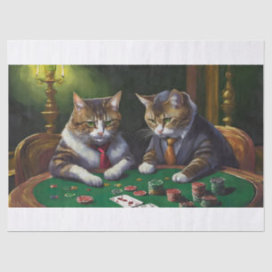 Card Sharks, Cats playing Cards Tissue Paper