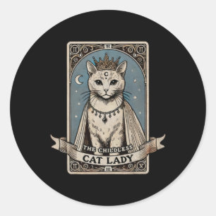 Card Shirt Childless Cat Lady Shirt Vote Kamala  Classic Round Sticker