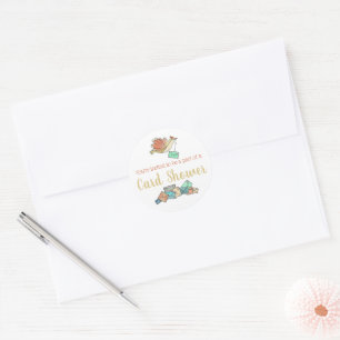 Card Shower Delivery Birds Envelope Classic Round  Classic Round Sticker