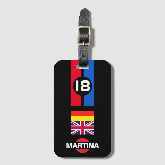 Card Slot RACING Luggage Tag (Front Vertical)