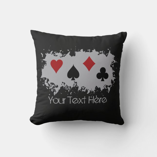Card Splash custom throw pillow (Front)