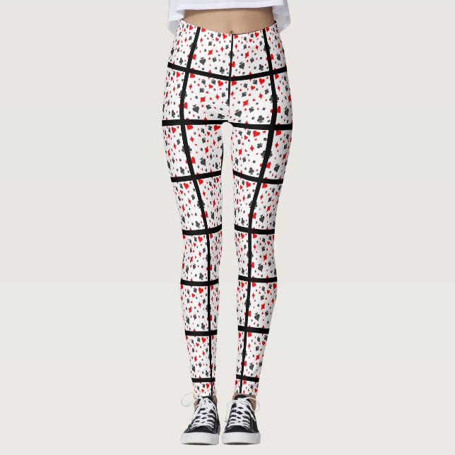 Card Suit Black Leggings (Front)
