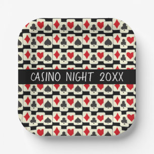 Card Suites Pattern Custom Paper Plate